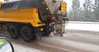 De-Icing Salt Can Harm Landscape Plants Oregon DOT truck spreading salt on winter roads
